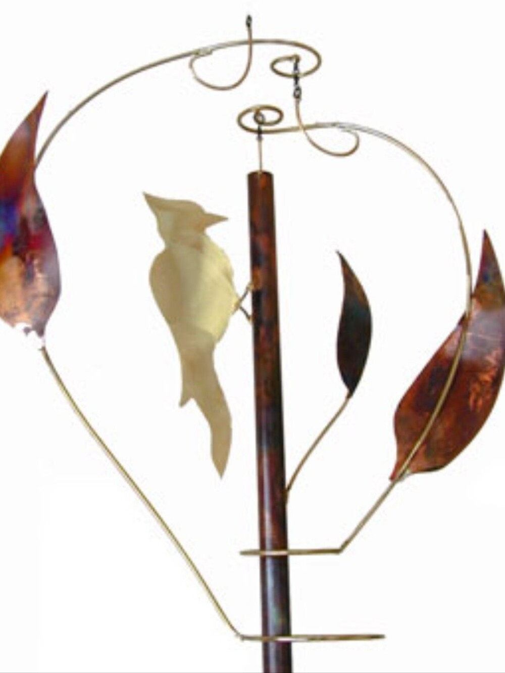 Joel Hotchkiss Signed Copper Woodpecker Kinetic Mobile For Outdoors